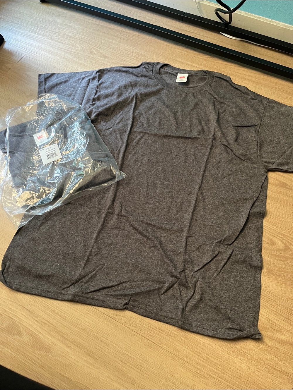 Hanes Charcoal Heather Crewneck Tee - Dark Gray